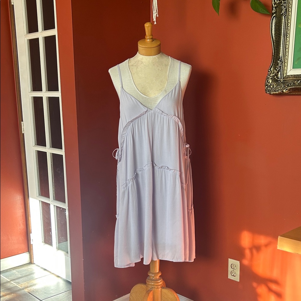 ASOS Pastel Lilac Strappy Tiered Ruffle Summer Dress NWT